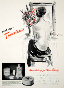 1944 Ad Vintage Houbigant Translucid Makeup Cosmetics Nude Bernard Lamotte YHB4