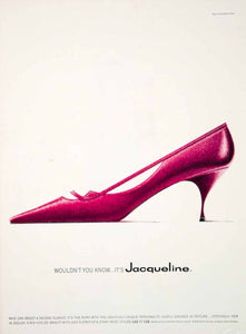 1963 Ad Vintage Jacqueline Wohl Shoe Red Pump Strap Heel 60's Fashion Retro YHB5