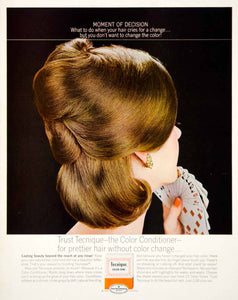 1963 Ad Tecnique Color-Tone Conditioner Color Shampoo 60's Hair Style Retro YHB5