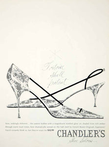 1963 Ad French Room Originals High Heel Shoe Tortoise Shell Patent Leather YHB5