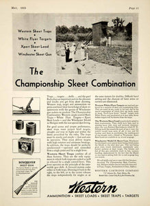 1933 Ad Western Cartridge Xpert Skeet Shooting Load Ammo Winchester Model YHF1