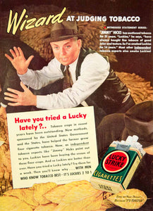 1939 Ad Lucky Strike Cigarettes Smoking Tobacco Jimmy Hicks Crop YHF1