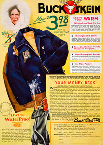 1941 Ad Buck Skein Joe Jacket Clothing Lustberg Nast 212 Fifth Ave