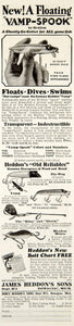 1931 Ad James Heddon Sons Vamp-Spook Fishing Lure Bait Tackle Sporting YHF1