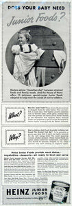 1941 Advert Junior Foods Heinz Baby Infant Prune Pudding Toddler Children YHM1