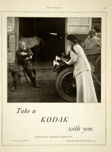 1916 Ad Eastman Kodak Photography Camera Portrait Car Woman Capture Barn YHM2