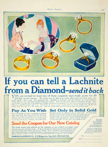 1916 Ad Lachnite Gem Diamond Engagement Rings Jewel Harold Lachman Women YHM2