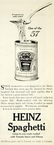 1916 Ad Heinz Spaghetti Can Cooked Fork Food Tomato Sauce Logo Typography YHM2