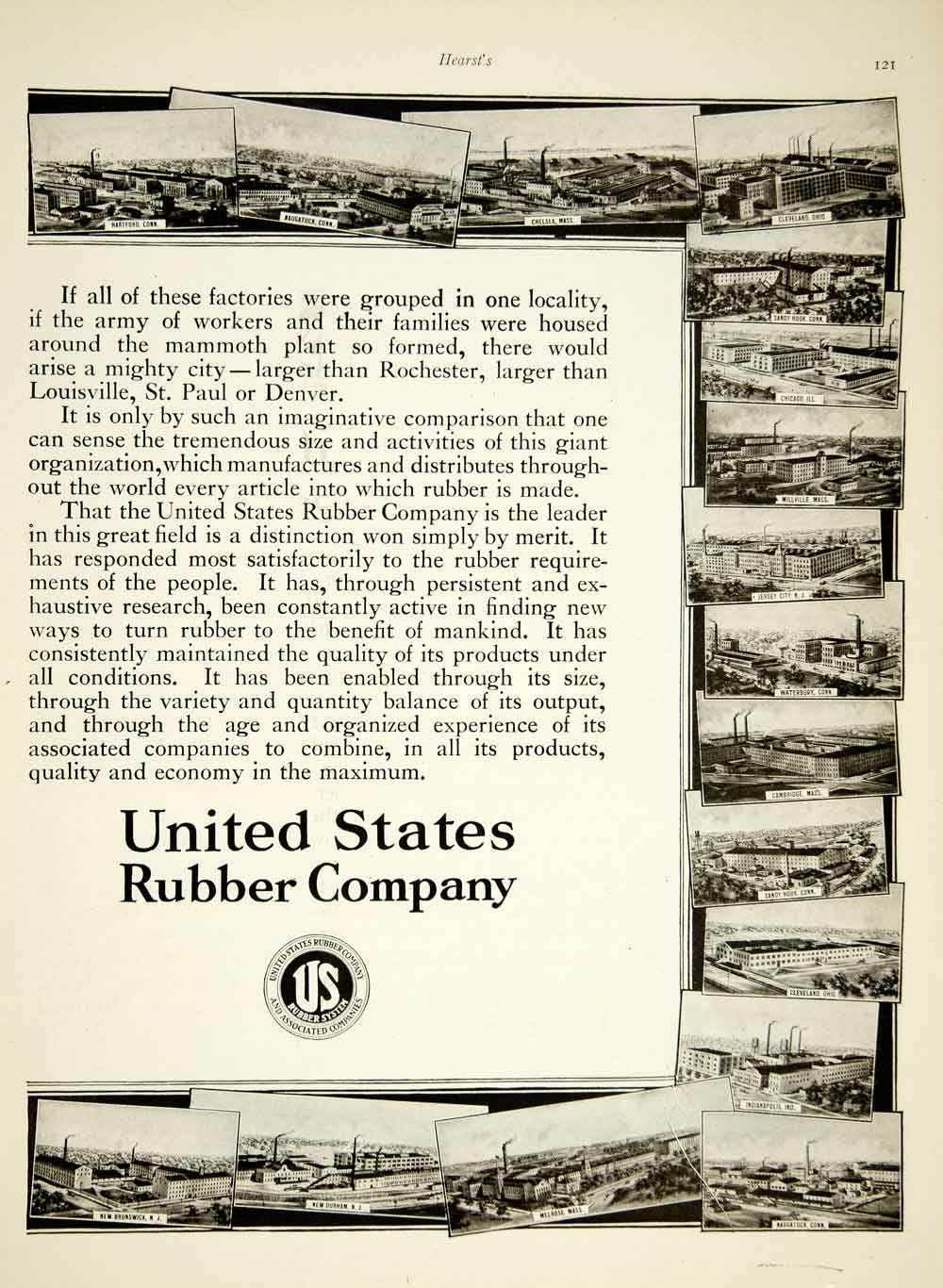 1916 Ads United States Rubber Company Trees Factory Manufacture Goods YHM2