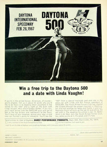 1967 Ad Hurst Performance Products Linda Vaughn Race Car Racing Daytona 500 YHR3