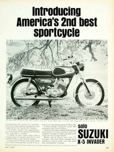 1967 Ad Vintage Suzuki X-5 Invader Sportcycle Japanese Motorcycle Bike YHR3