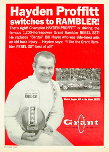 1967 Ad Grant Piston Rings Rambler Rebel SST Hayden Proffitt Drag Race Car YHR3