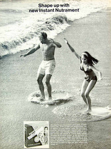 1969 Ad Vintage Instant Nutrament Nutrition Drink Surfers Heath Diet Food YHR3