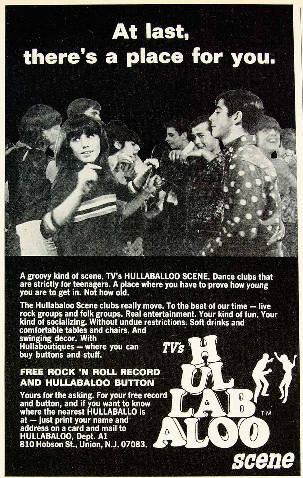 1967 Ad Hullaballoo Scene Dance Clubs NBC TV Show Sixties Teenagers Teens YHR3