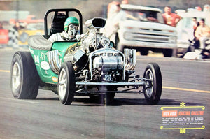1968 Color Print Ron Ellis Instant T Hot Rod Roadster Race Track Car Racing YHR3