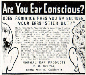1939 Ad Vintage Quackery Protruding Stick Out Ears Beauty Appearance Normal YHS1