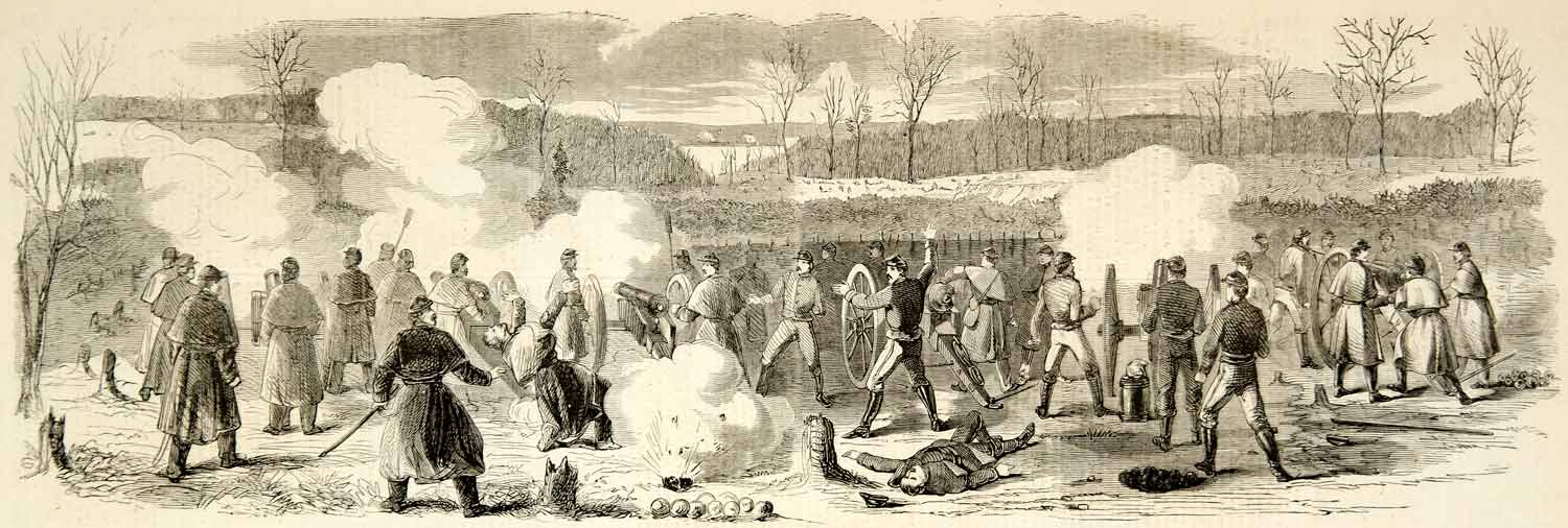 1862 Wood Engraving Alexander Simplot Battle Fort Donelson Tennessee Civil YHW2