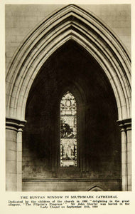 1928 Rotogravure John Bunyan Stained Glass Southwark Cathedral Pointed Arch YJB1
