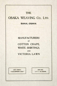 1921 Ad Osaka Weaving Victoria Lawn Sakai Japanese Cotton Crape Shirtings YJM1