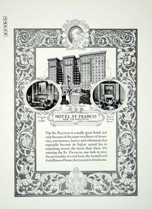 1921 Ad Hotel Saint Francis San Francisco Vacation Travel Union Square YJM2