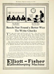 1917 Ad Beech Nut Packing Company Elliott Fisher Bookkeeping Machine YLD1