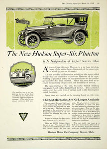 1918 Ad Hudson Super Six Model Phaeton Motor Car Company Detroit Michigan YLD1
