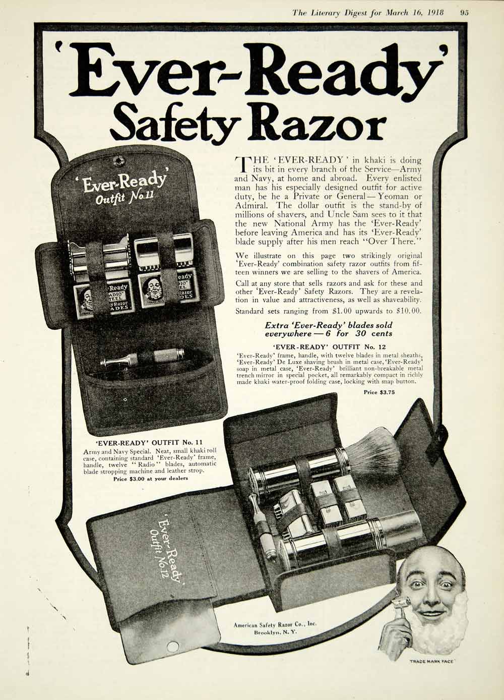 1918 Ad Ever Ready American Safety Razor Company Brooklyn New York WWI ...
