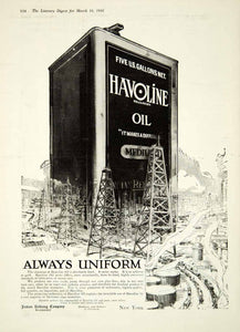 1918 Ad Havoline Oil Indian Refining Company New York Refinery Illustration YLD1
