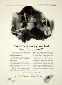 1918 Ad Swift Company Premium Ham Men Women Maid Meat Food Sandwich Pork YLD1