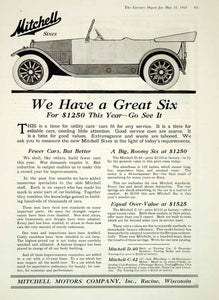 1918 Ad Mitchell Sixes Motor Company Utility Vehicle Automobile Racine YLD1