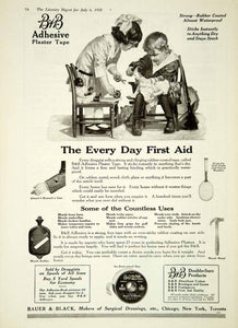 1918 Ad Adhesive Plaster Tape Bauer Black Surgical Dressings Aid Children YLD1