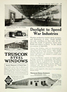 1918 Ad Steel Windows Truscon Company Youngstown Ohio Warehouse WWI YL ...