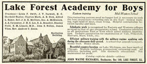 1918 Ad Lake Forest Academy Boys Military College Preparatory School YLD1