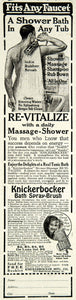 1918 Ad Knickerbocker Bath Spray-Brush Massage Shower India Rubber Chicago YLD1