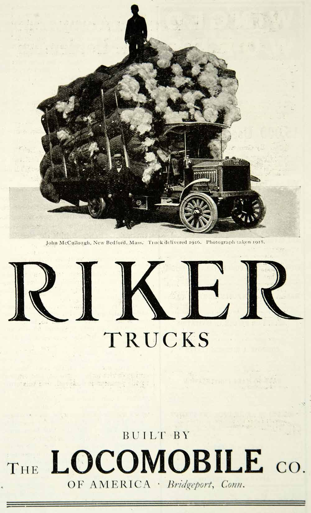 1918 Ad Riker Trucks Locomobile Company America Bridgeport Connecticut YLD1