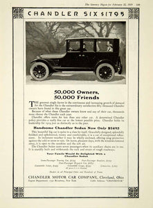 1919 Ad Chandler Six 4 Door Sedan Touring Car Cleveland OH Brass Era YLD2