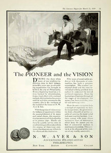 1919 Ad NW Ayer Son Pioneer Vision Oxen Hatchet Ad Agency Philadelphia PA YLD2