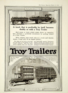 1919 Ad Troy Wagon Works OH Trailer Truck Transportation American YLD2