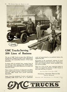 1919 Ad GMC Motor Trucks Transportation Loading Platform Lumber Yard Haul YLD2