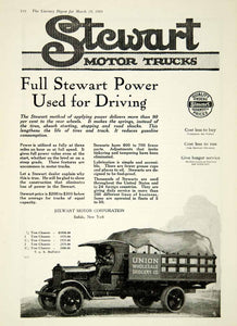 1919 Ad Stewart Motor Truck Buffalo NY Transportation Union Wholesale YLD2