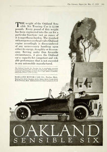 1919 Ad Oakland Motor Car Pontiac MI Sensible Six Touring Brass Era YLD2