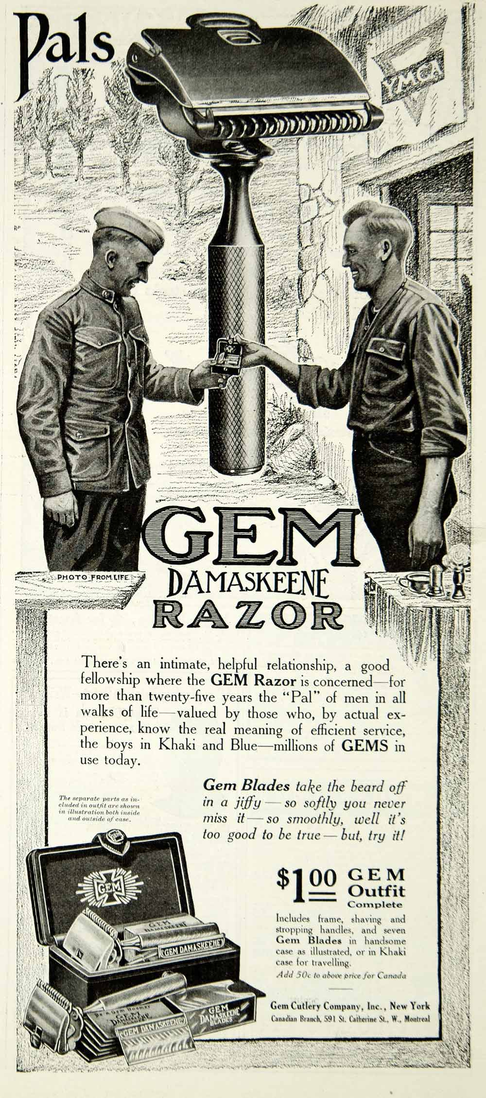 1919 Ad Gem Damaskeene Shaving Razor Cutlery Pal Health Beauty Hygiene YLD2