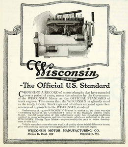 1919 Ad Wisconsin Motor Milwaukee WI Truck Engine Liberty Type Machine YLD2