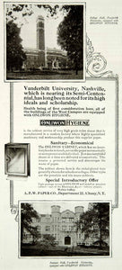1921 Ad Onliwon Hygiene Vanderbilt University Nashville Health Sanitary YLD3