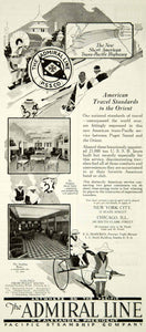 1921 Ad Admiral Line Pacific Steamship Company New York Chicago Travel YLD3