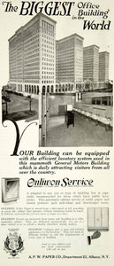 1921 Ad Onliwon Sanitary Service General Motor Building Clean Architecture YLD3