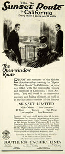 1922 Ad Travel Vacation Sunset Route California Southern Pacific Lines YLD3