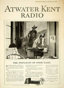 1925 Ad Atwater Kent Radio Model 20 Compact James Montgomery Flagg Art YLD4