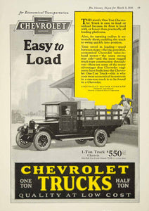 1926 Ad Vintage Chevrolet Truck One Ton Chassis Stake Delivery Antique YLD4