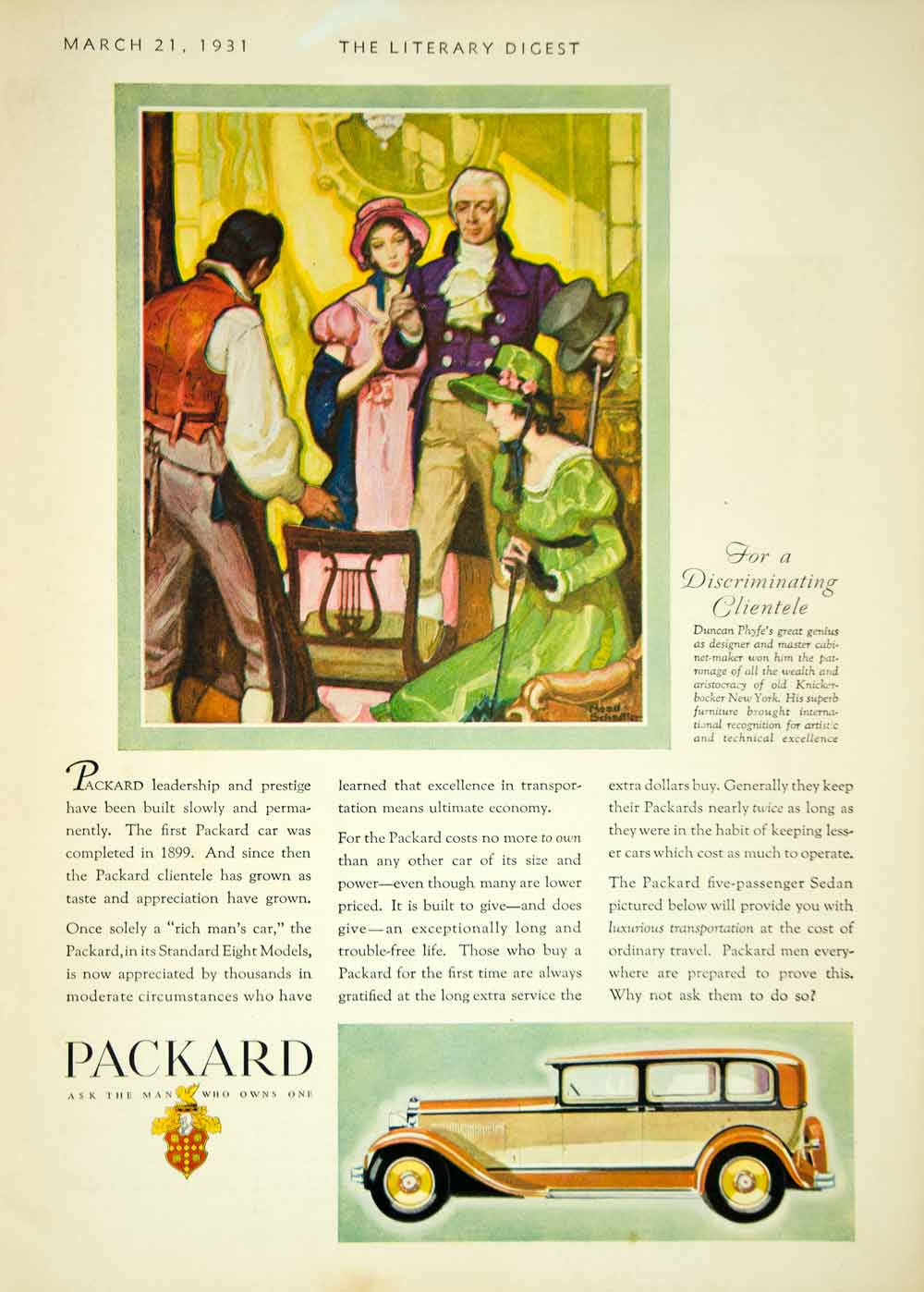 1931 Ad Packard Automobile Car Duncan Phyfe Transportation Colonial Drive YLD5